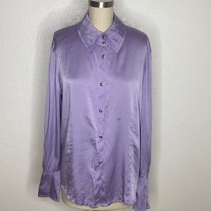 St. John lilac purple silk fall shirt top 12